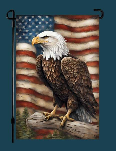 #GF-2524 "Patriotic Eagle & Flag" Garden Flag