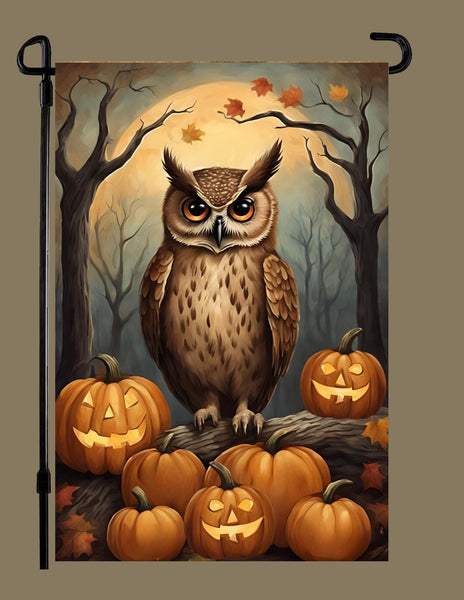 #GF-2538 "Halloween Owl" Garden Flag