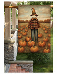 #LF-2539 "Whimsical Witch Hat Scarecrow" Large Yard/House Flag