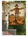 #LF-2540 "Plaid Coat Scarecrow With Broom" Large Yard/House Flag