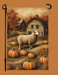 #GF-2541 "Fall Sheep Barn" Garden Flag
