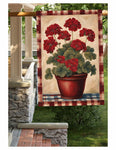 #LF-2525 "Plaid Border Geranium Pot" Large Yard/House Flag