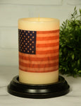 6VP-FL/AV "Vintage Print Flag"-Antique Vanilla Wax Candle Sleeve