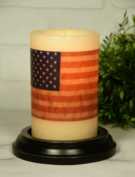 6VP-FL/AV "Vintage Print Flag"-Antique Vanilla Wax Candle Sleeve