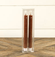 NY229019  9.5In 3D Flame Bronze Taper Candle-Set of 2