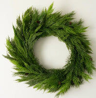 #WR989  Realistic Cedar Wreath  28x5x28In