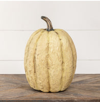 #3292W Primitive 14 Inch Off White Tall Pumpkin