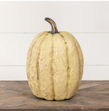 #3292W Primitive 14 Inch Off White Tall Pumpkin