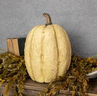 #3292W Primitive 14 Inch Off White Tall Pumpkin