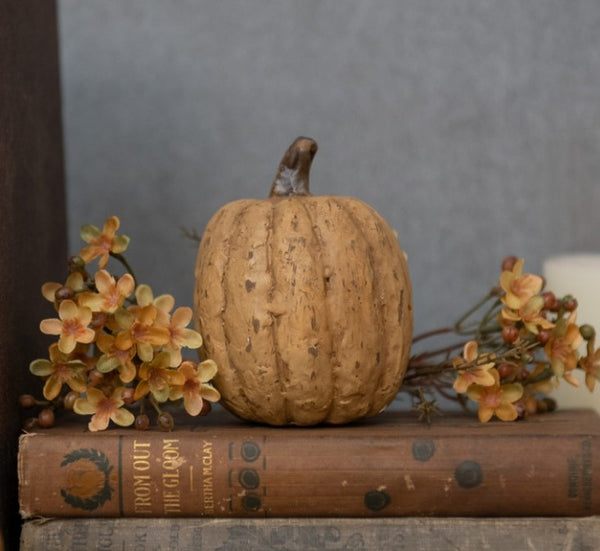 #WS221195  Primitive 3.75 Inch Beige Tall Pumpkin