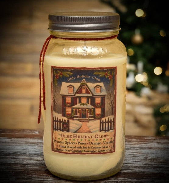 #OHG24 "Olde Holiday Glow" 24oz Soy Jar Candle
