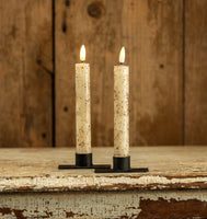 #NY213004  Set/2 - 7.25In 3D Flame Cream Taper Candle