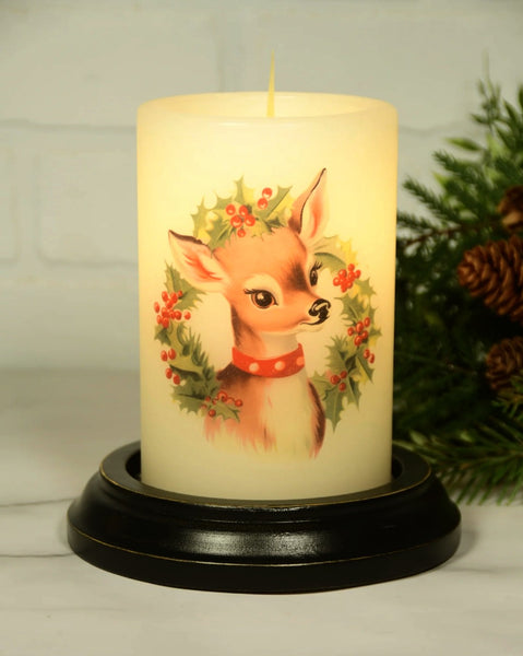 #6VP-CRR/V "Dasher Retro Reindeer" Vanilla Wax Candle Sleeve (MADE IN THE USA)