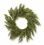 #54394B Beautiful 28 Inch Real Touch Cypress Pine Wreath
