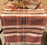 #RQ40PN  Harvest Plaid Weave - Pumpkin/Navy/Cream