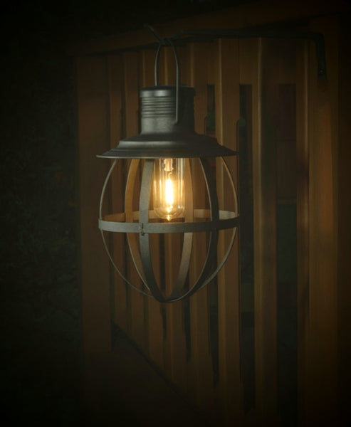 BHL840 Outdoor Hanging Dusk to Dawn LED Battery Operated Lantern Old Farmhouse Primitives
