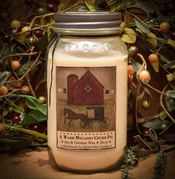 #HSC24SF Herbal Star "Shoo Fly Pie" 24 Ounce Soy Jar Candle