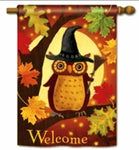 #SF92770 "Halloween Owl" Two-Sided Message Flag