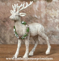 #SW15528 13In Standing Deer With Wreath