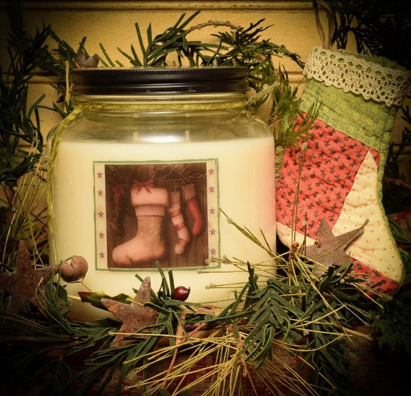 #SPC64 "Spruce and Citrus Stockings" 64oz Soy Jar Candle