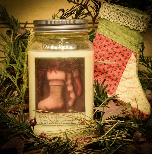 #SPC24 "Spruce and Citrus Stockings" 24oz Jar Candle