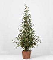 TR1076 Primitive 4 FT Pine Tree in Wood Box