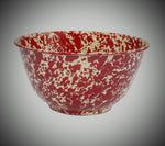 D23BRM Large Enamel Burgundy & Cream Splatter Bowl