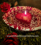 D23BRM Large Enamel Burgundy & Cream Splatter Bowl