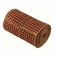 CH99199  Red Check Ribbon 4 Inches x 10 Feet