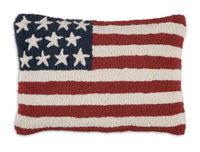 #163SSRW Stars & Stripes  Hooked Wool Pillow
