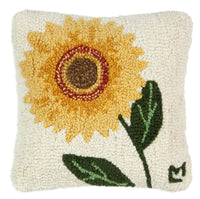 #164SFB  Sunflower Bloom Hooked Wool Pillow