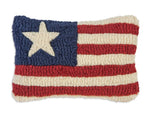 #167SST Stars & Stripes Hooked Wool Pillow