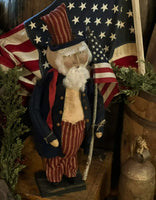 #DAWCFSAM  Primitive Clay Face "Uncle Sam"