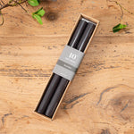#8C0575 "Stone Black" 10 Inch REAL Wax Taper Candles - Pack of 2