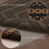 #69479  Black & Tan Jute Braided Rectangle Rug 20x30In