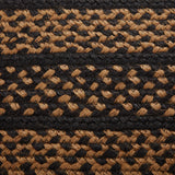 #69429  Black & Tan Jute Braided Rectangle Rug With Non-Slip Pad 27x48In