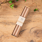 #8C0565  "Coffee Cream" 10 Inch REAL Wax Taper Candles - Pack of 2