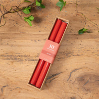 #8C0572  "Rich Red" 10 Inch REAL Wax 10 Inch Taper Candles -  Pack of 2