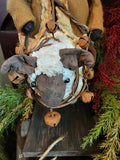 #SSH25  HOLLY SCHMIDT "Clay Face Santa Riding Sheep" ONE OF A KIND