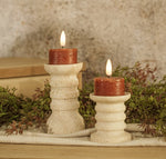 #NY236555  Set of 2 3D Flame Bronze Tealight Candles