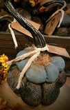 #BLCOCO Grungy Blue "Cocoa Bean Burlap Bag" Pumpkin Stack By MOSES ALLEN COLLECTION