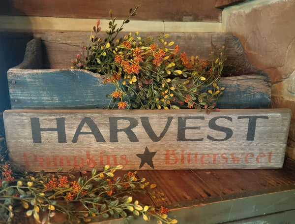 #BWS1129 "Harvest 🍂 Pumpkins 🍂 Bittersweet" Wood Sign