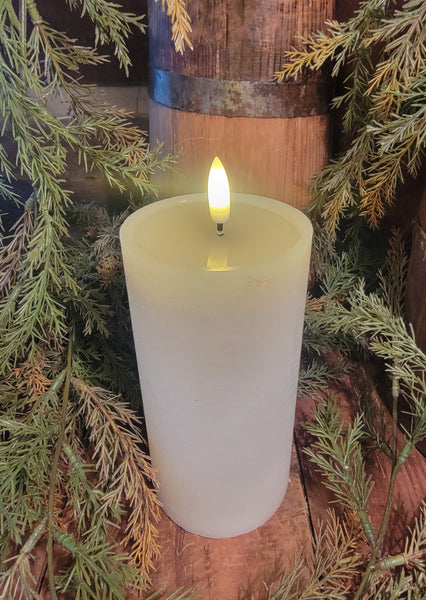 #PDNI2402 Ivory 6x3" Flameless Realistic Melt Pillar Candle
