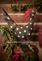 #WWPD-B Primitive Polka Dot Black Rooster 🐓 MADE IN THE USA