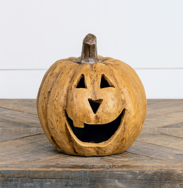 #WS221219 Beige 8In Big Mouth Pumpkin