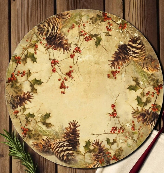 #120090  Christmas Holly Placemats - Pack of 24