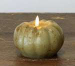 #NY236436  Primitive Green 3D Flame 3.5 Inch Short Pumpkin Candle - 6Hr timer
