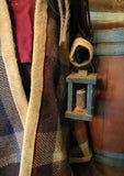 #A271 2026 Signed ARNETT'S Wool Plaid Cloak Santa Holding A Lantern & Tree