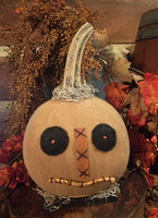 #2C-JH Primitive Cream Jack O Lantern Head MADE IN AMERICA!