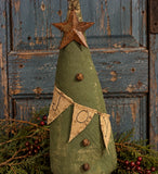 #DTRE Primitive "JOY" Fabric Christmas Tree By Dawn's Attic Treasures